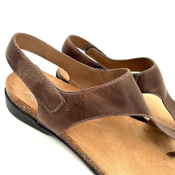 Dansko Brown Leather Reese Thong Sandals Size 38 / 8 - Picture 2 of 7